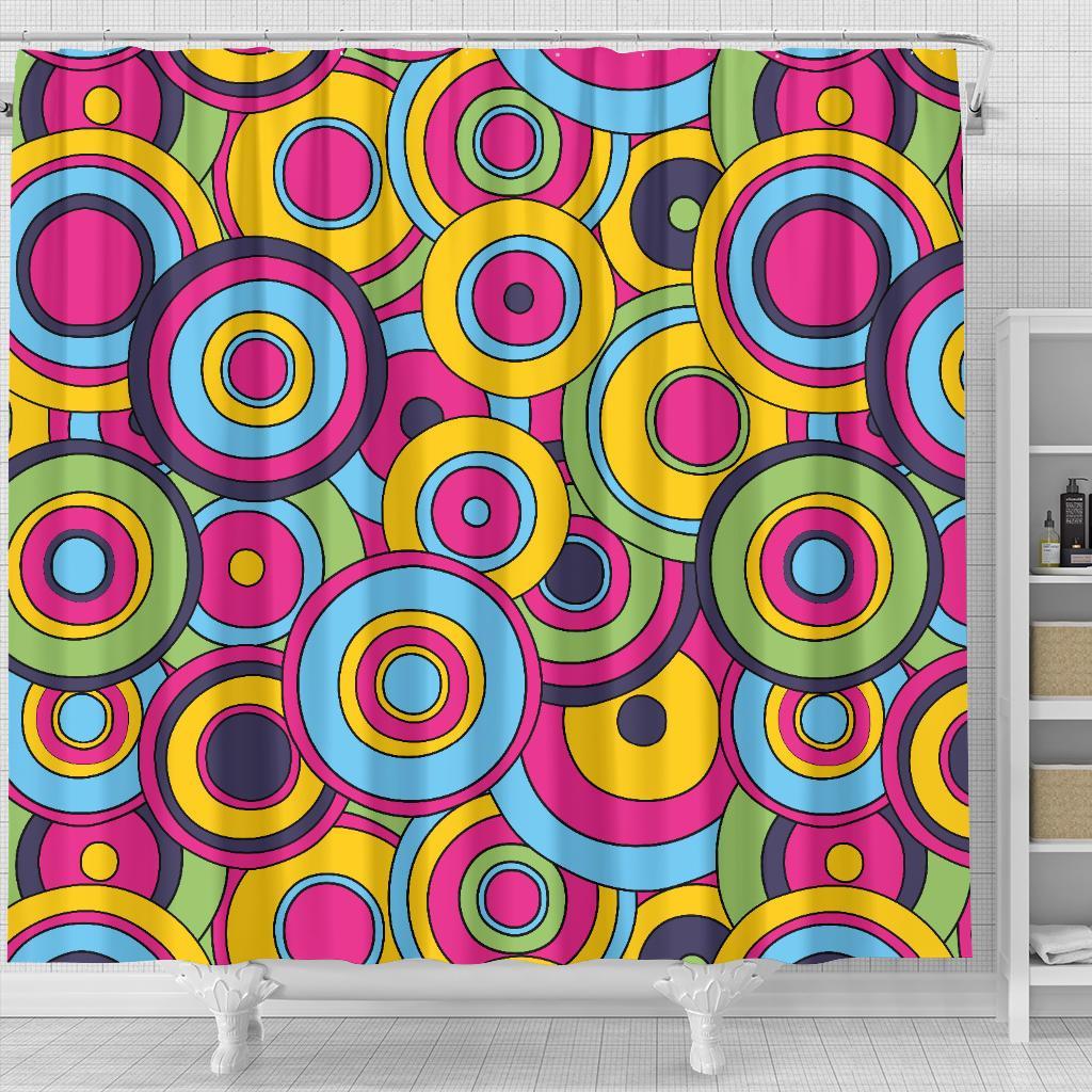 Psychedelic Colorful Print Pattern Bathroom Shower Curtain-grizzshop
