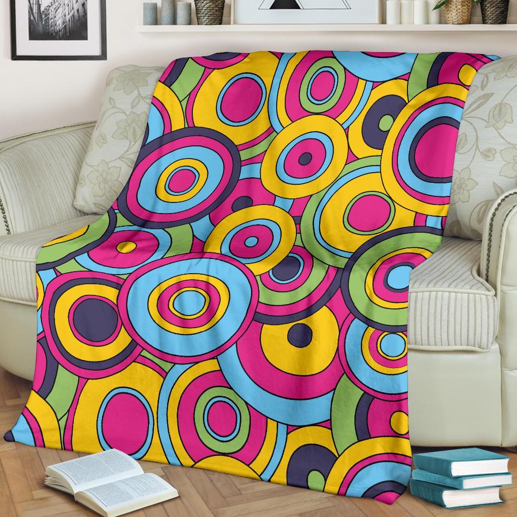 Psychedelic Colorful Print Pattern Blanket-grizzshop