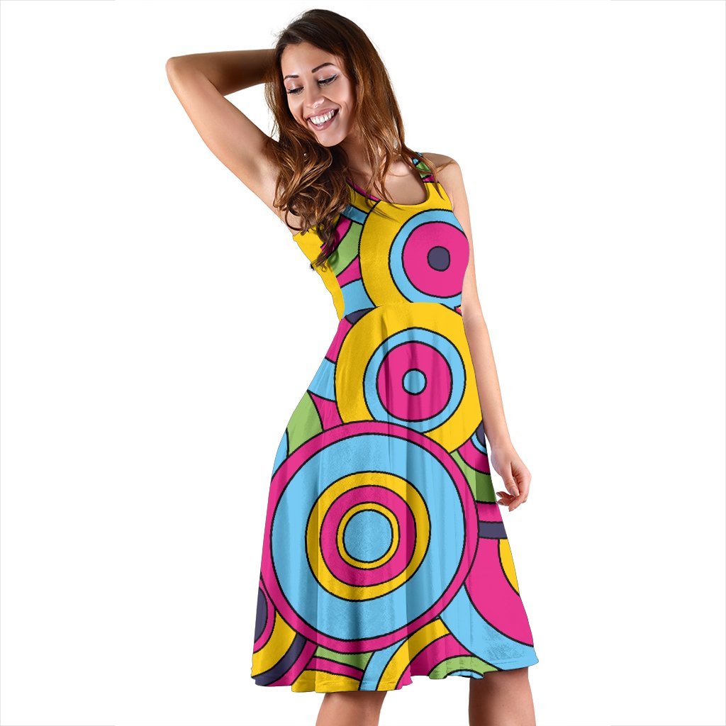 Psychedelic Colorful Print Pattern Dress-grizzshop