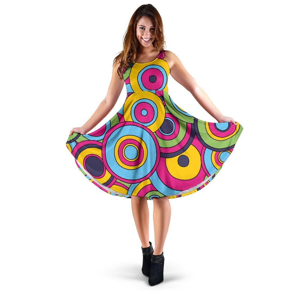 Psychedelic Colorful Print Pattern Dress-grizzshop