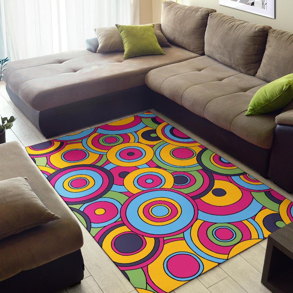Psychedelic Colorful Print Pattern Floor Mat-grizzshop