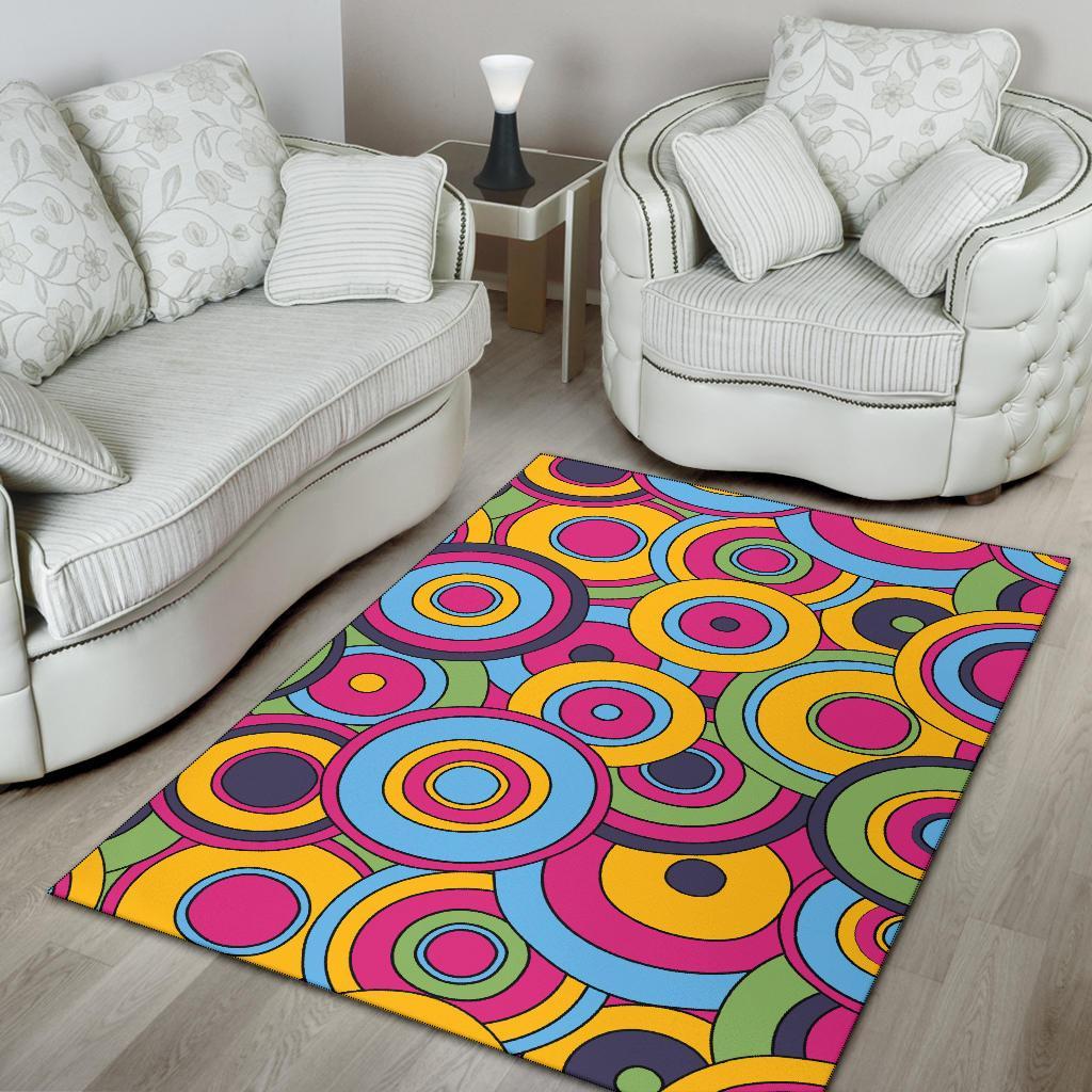 Psychedelic Colorful Print Pattern Floor Mat-grizzshop