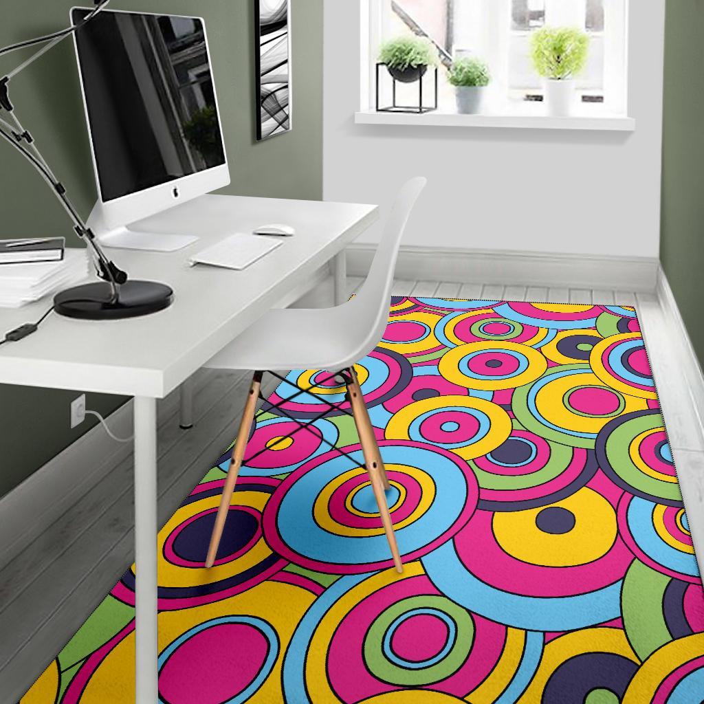 Psychedelic Colorful Print Pattern Floor Mat-grizzshop