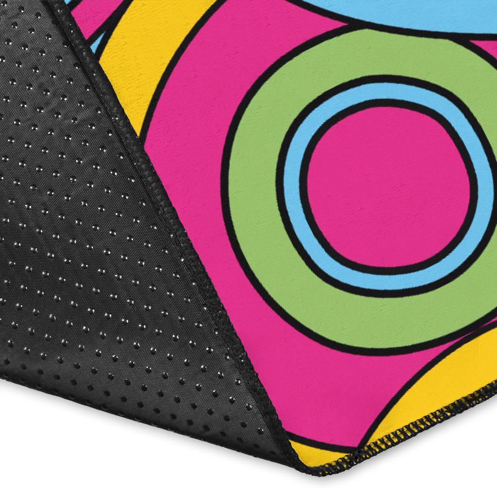 Psychedelic Colorful Print Pattern Floor Mat-grizzshop