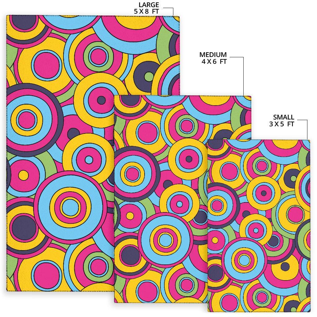 Psychedelic Colorful Print Pattern Floor Mat-grizzshop
