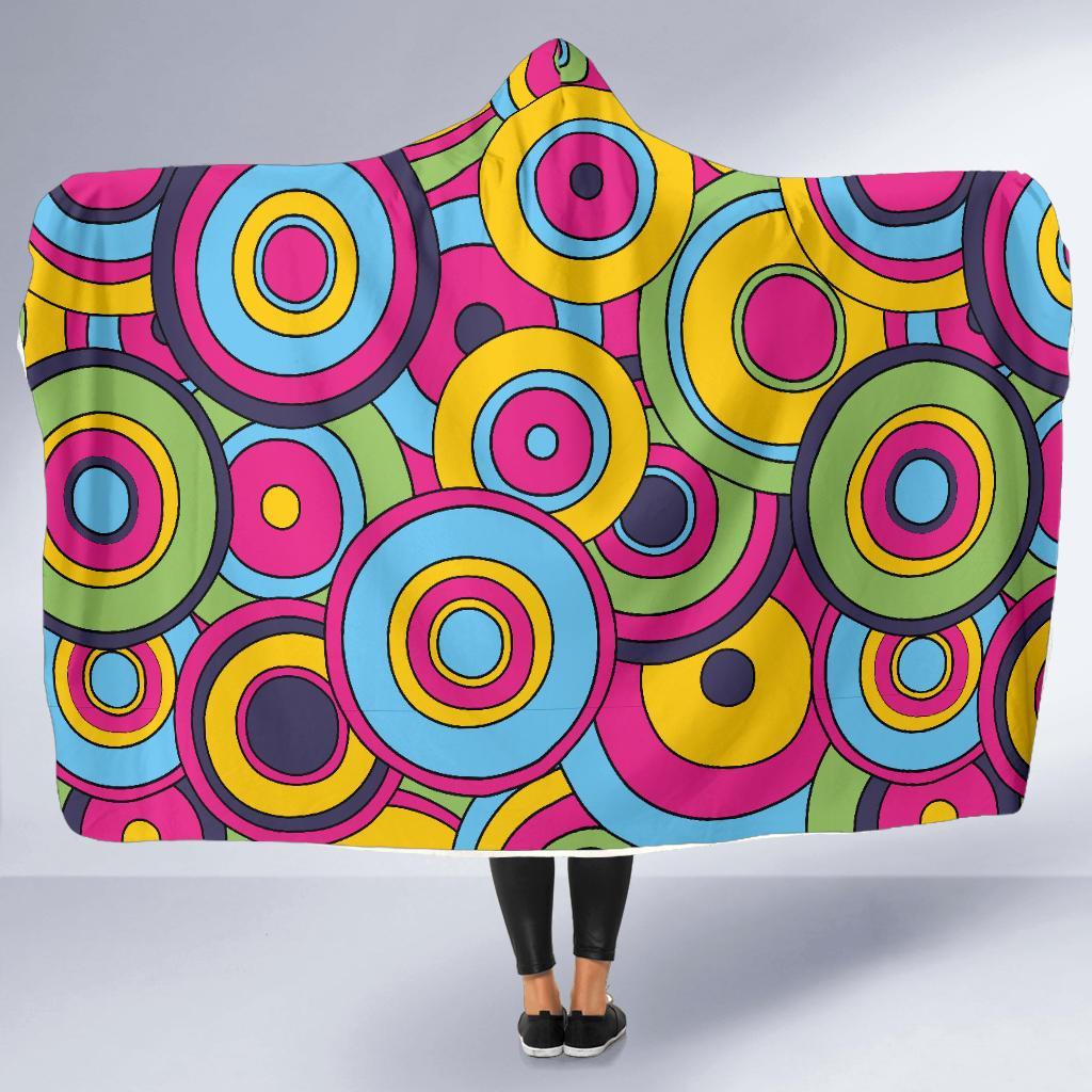 Psychedelic Colorful Print Pattern Hooded Blanket-grizzshop
