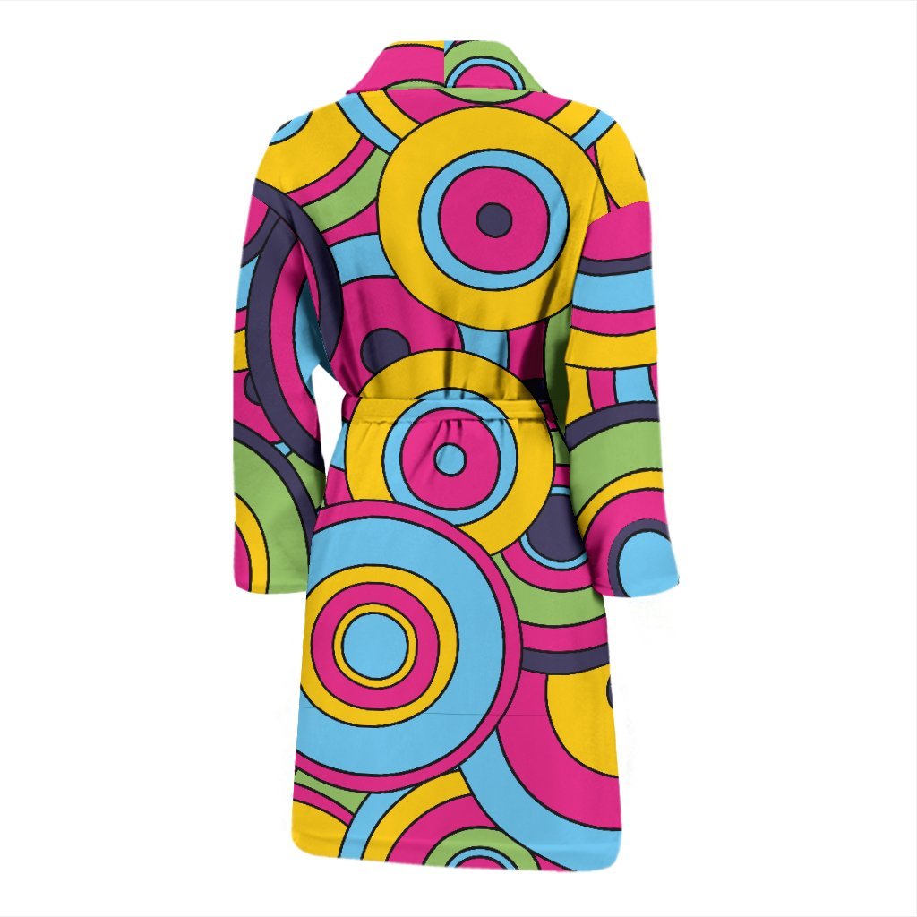 Psychedelic Colorful Print Pattern Men Long Robe-grizzshop