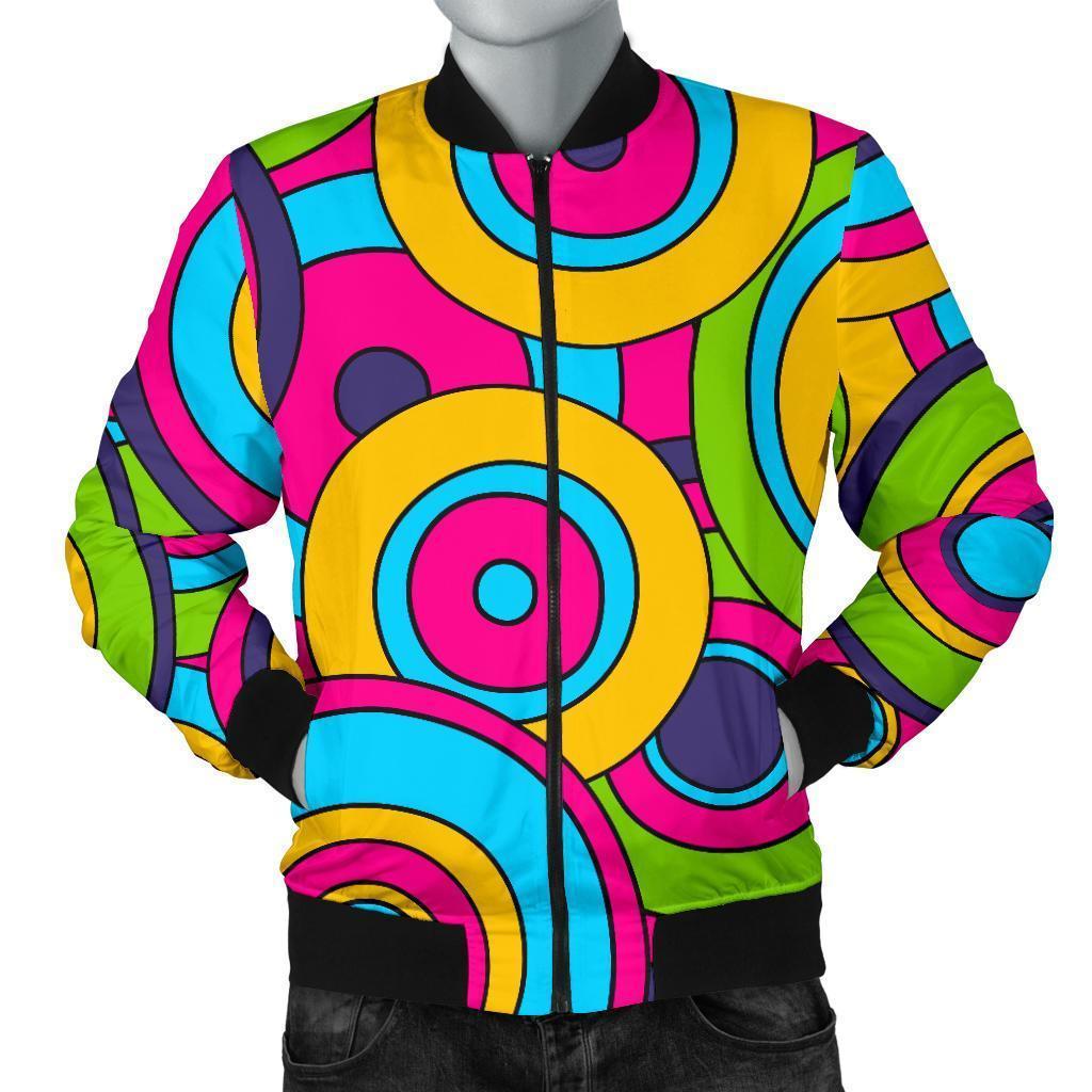 Psychedelic Colorful Print Pattern Men's Bomber Jacket-grizzshop