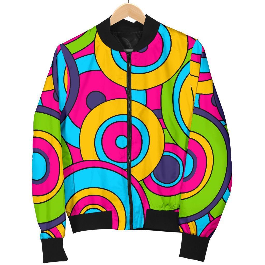 Psychedelic Colorful Print Pattern Men's Bomber Jacket-grizzshop