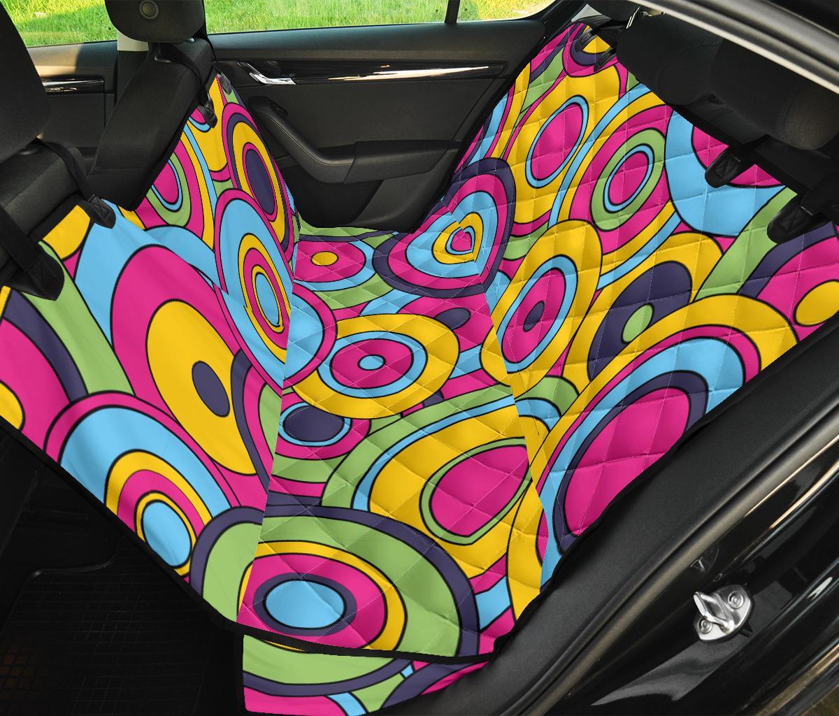 Psychedelic Colorful Print Pattern Pet Car Seat Cover-grizzshop