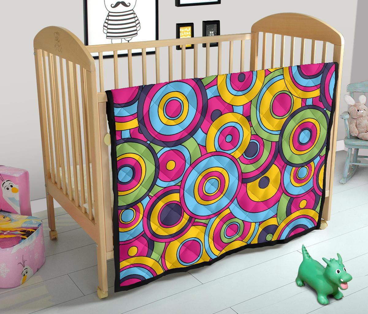 Psychedelic Colorful Print Pattern Quilt-grizzshop