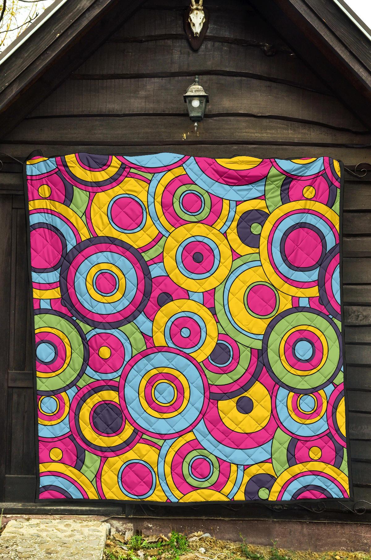 Psychedelic Colorful Print Pattern Quilt-grizzshop