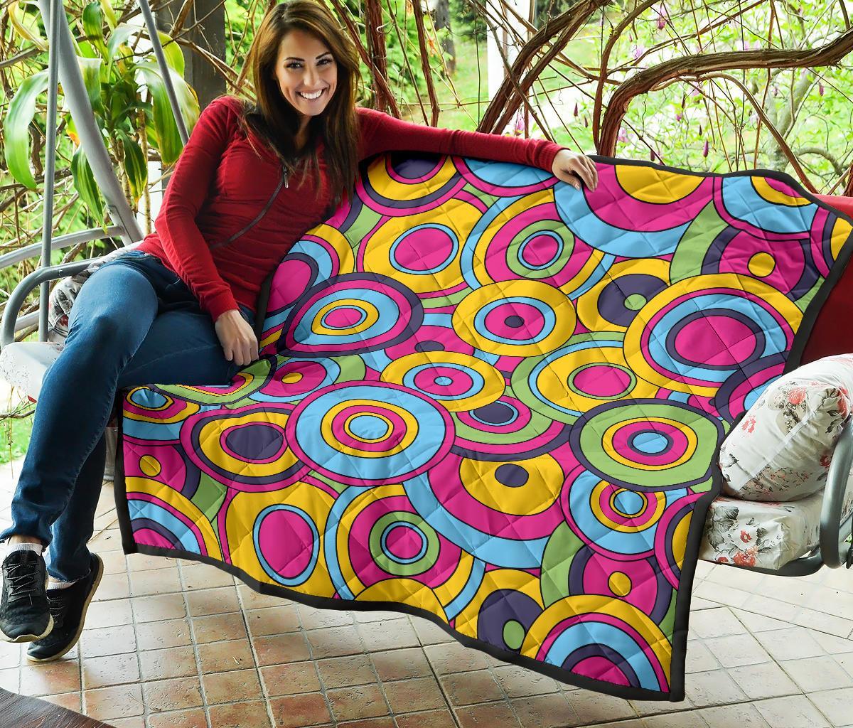 Psychedelic Colorful Print Pattern Quilt-grizzshop
