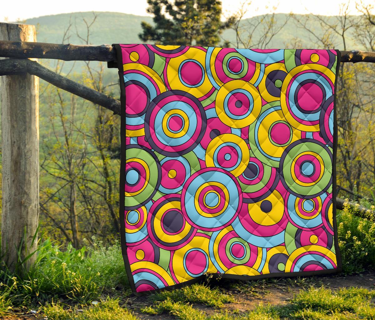 Psychedelic Colorful Print Pattern Quilt-grizzshop