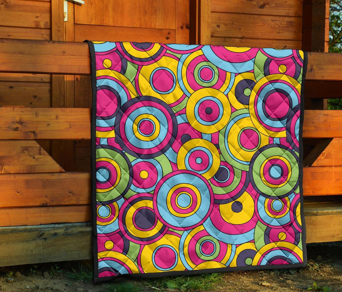 Psychedelic Colorful Print Pattern Quilt-grizzshop