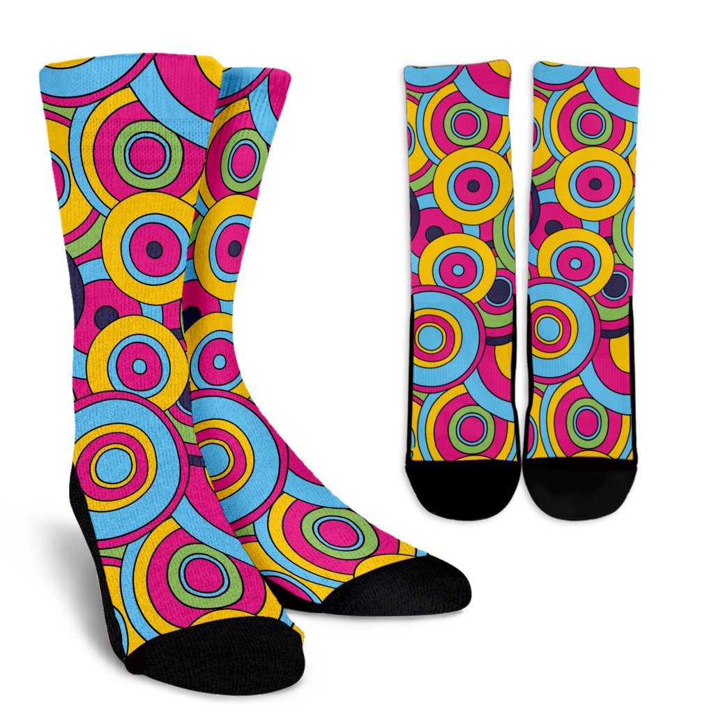 Psychedelic Colorful Print Pattern Unisex Crew Socks-grizzshop