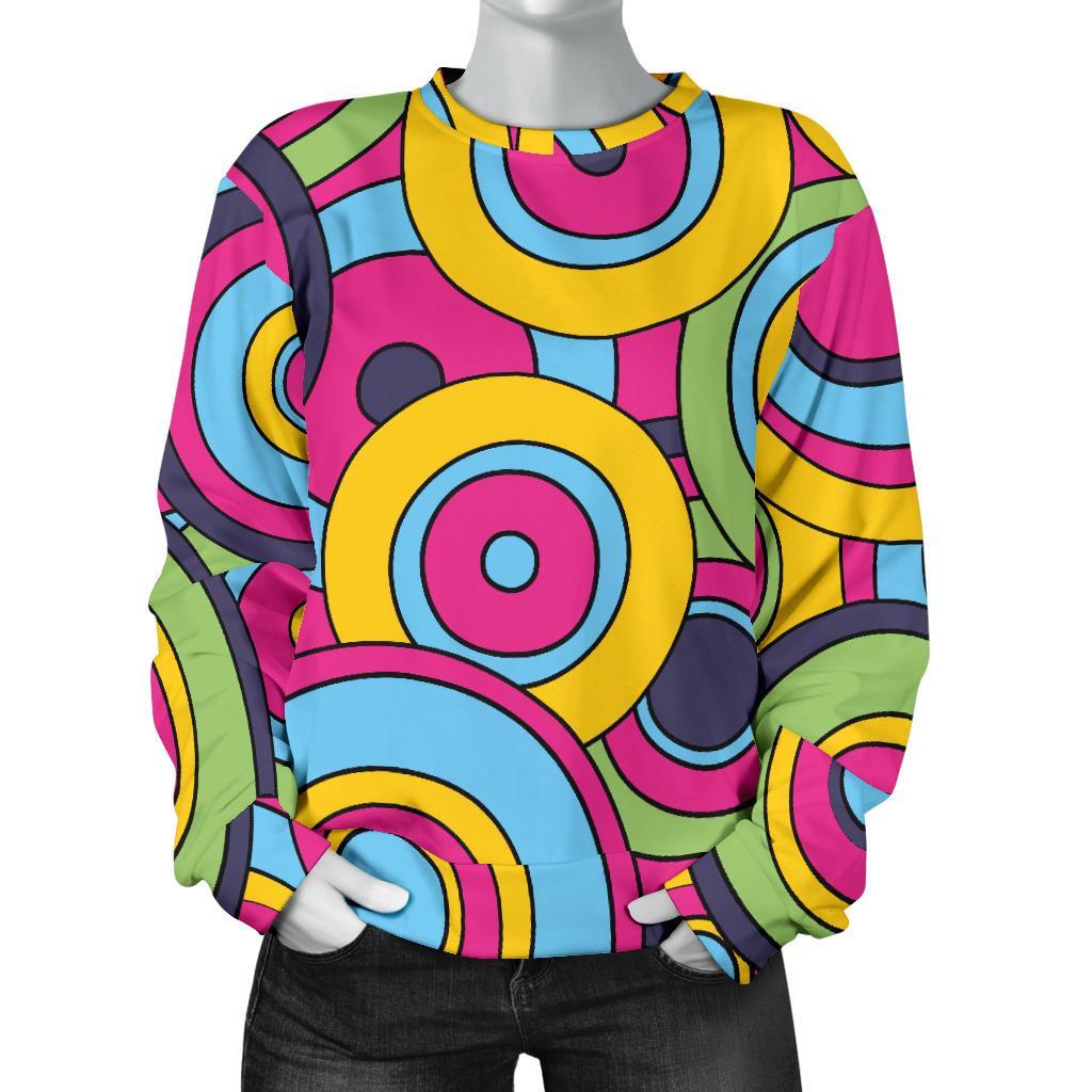 Psychedelic Colorful Print Pattern Women's Sweatshirt-grizzshop