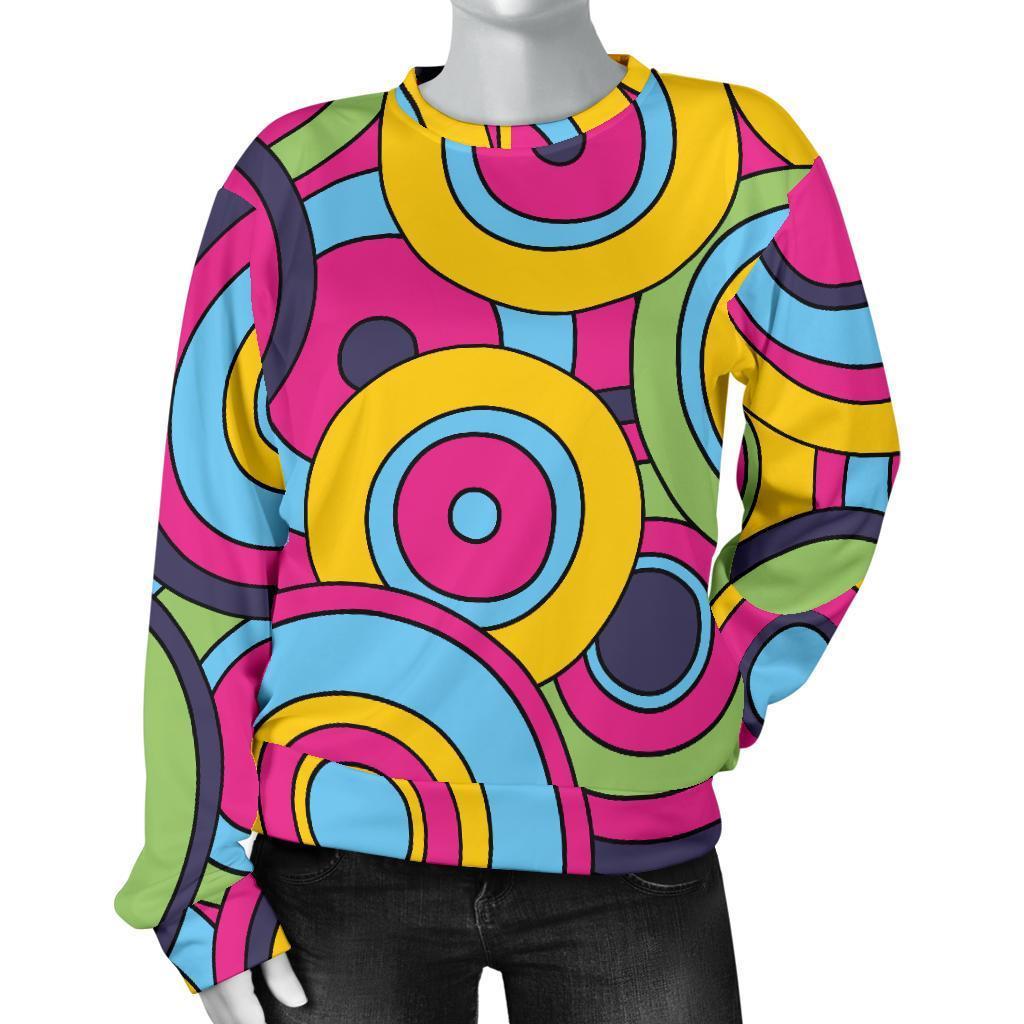 Psychedelic Colorful Print Pattern Women's Sweatshirt-grizzshop
