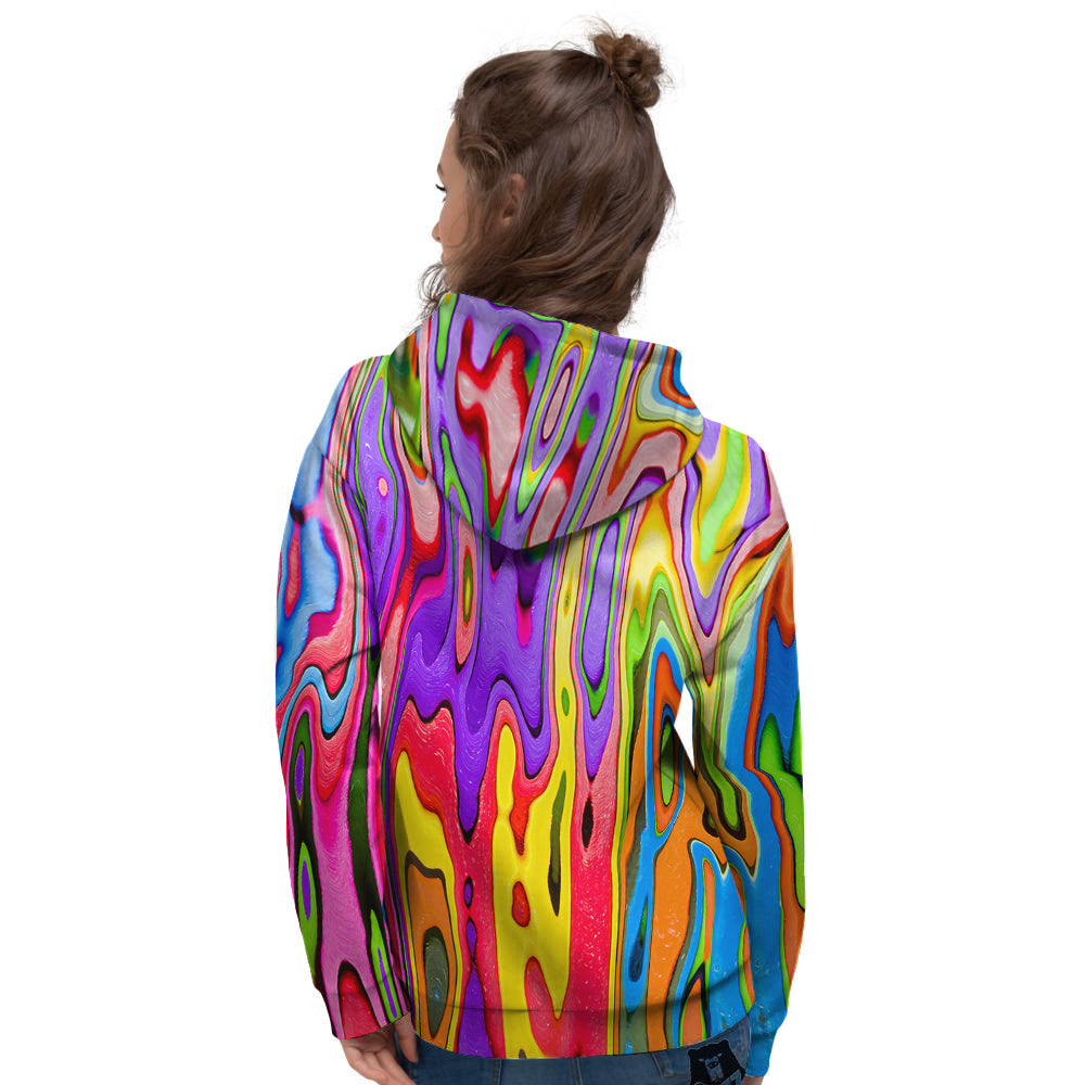 Psychedelic Colorful Print Women's Hoodie-grizzshop
