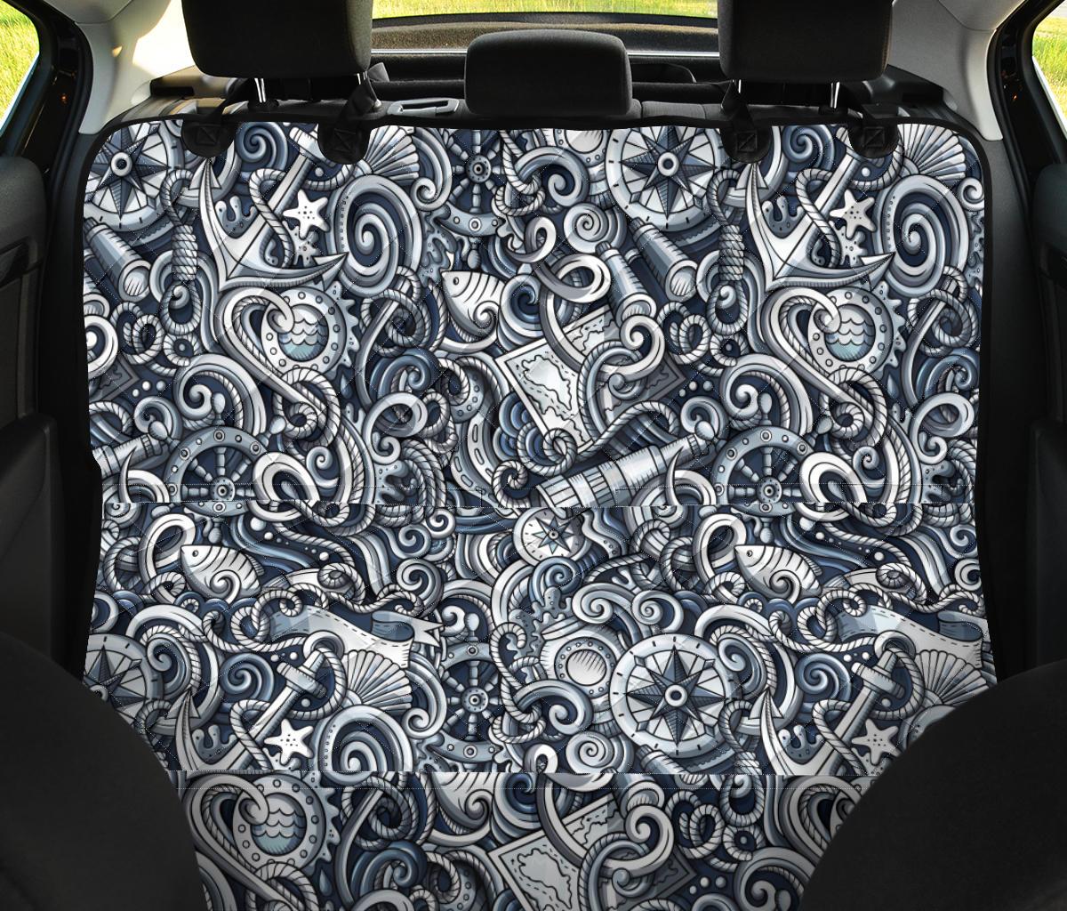 Psychedelic Compass Pattern Print Pet Car Seat Cover-grizzshop