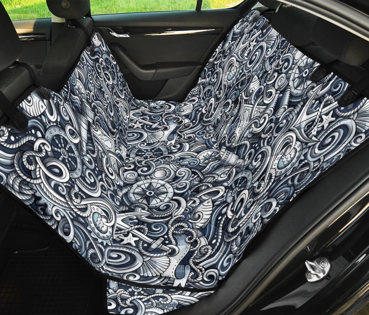 Psychedelic Compass Pattern Print Pet Car Seat Cover-grizzshop