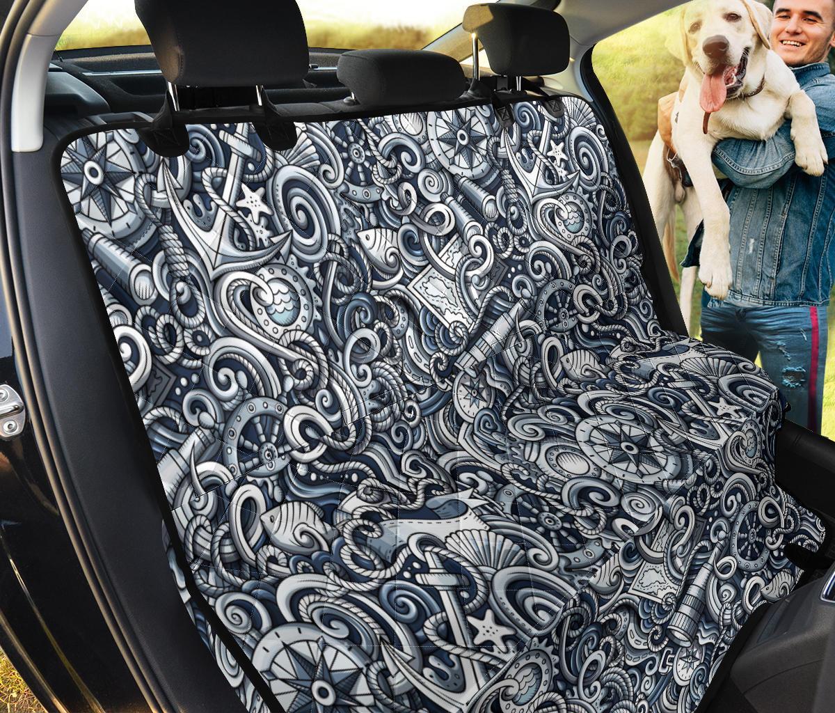 Psychedelic Compass Pattern Print Pet Car Seat Cover-grizzshop