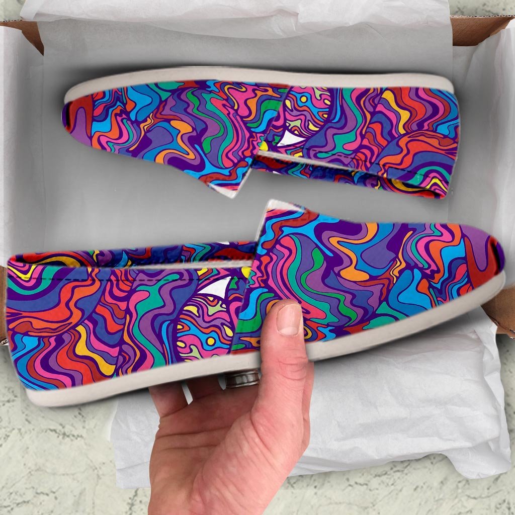 Psychedelic Face Canvas Shoes-grizzshop