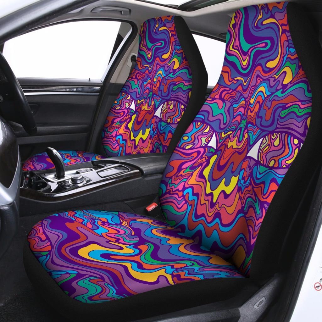 Psychedelic Face Car Seat Covers-grizzshop