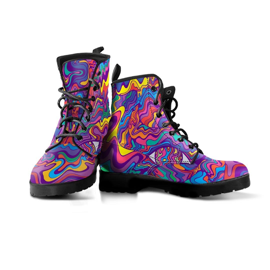Psychedelic Face Men's Boots-grizzshop