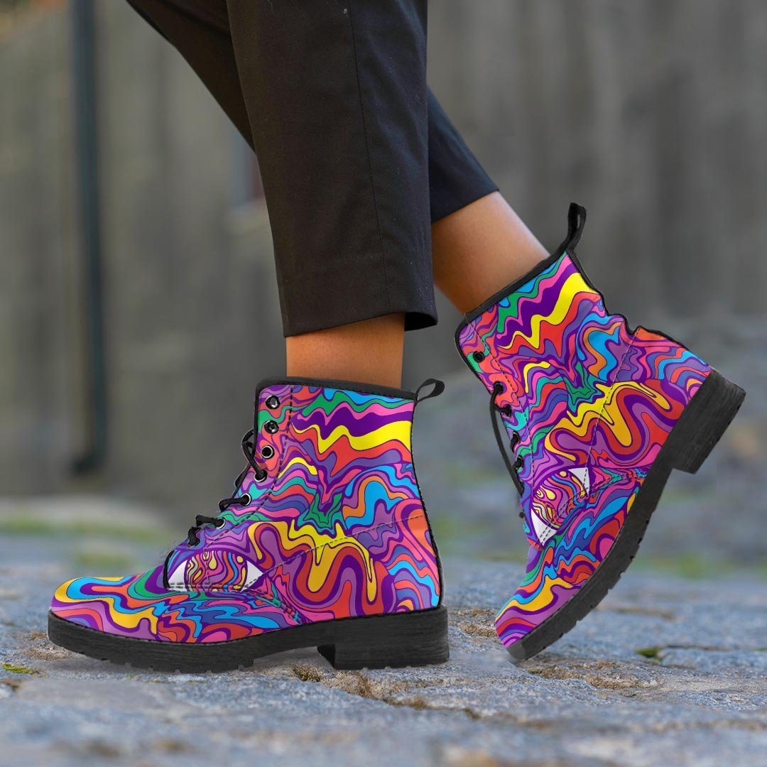 Psychedelic Face Men's Boots-grizzshop