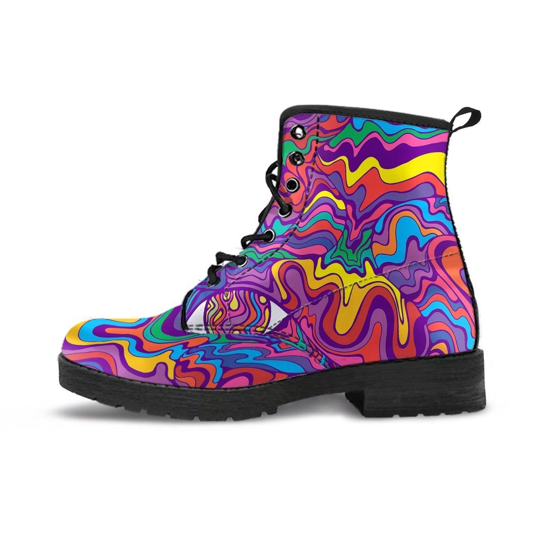 Psychedelic Face Men's Boots-grizzshop
