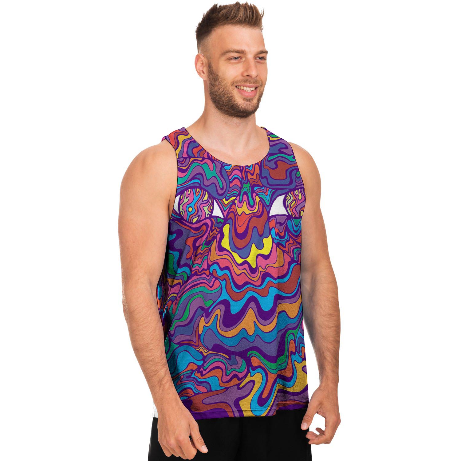 Psychedelic Face Men's Tank Tops-grizzshop