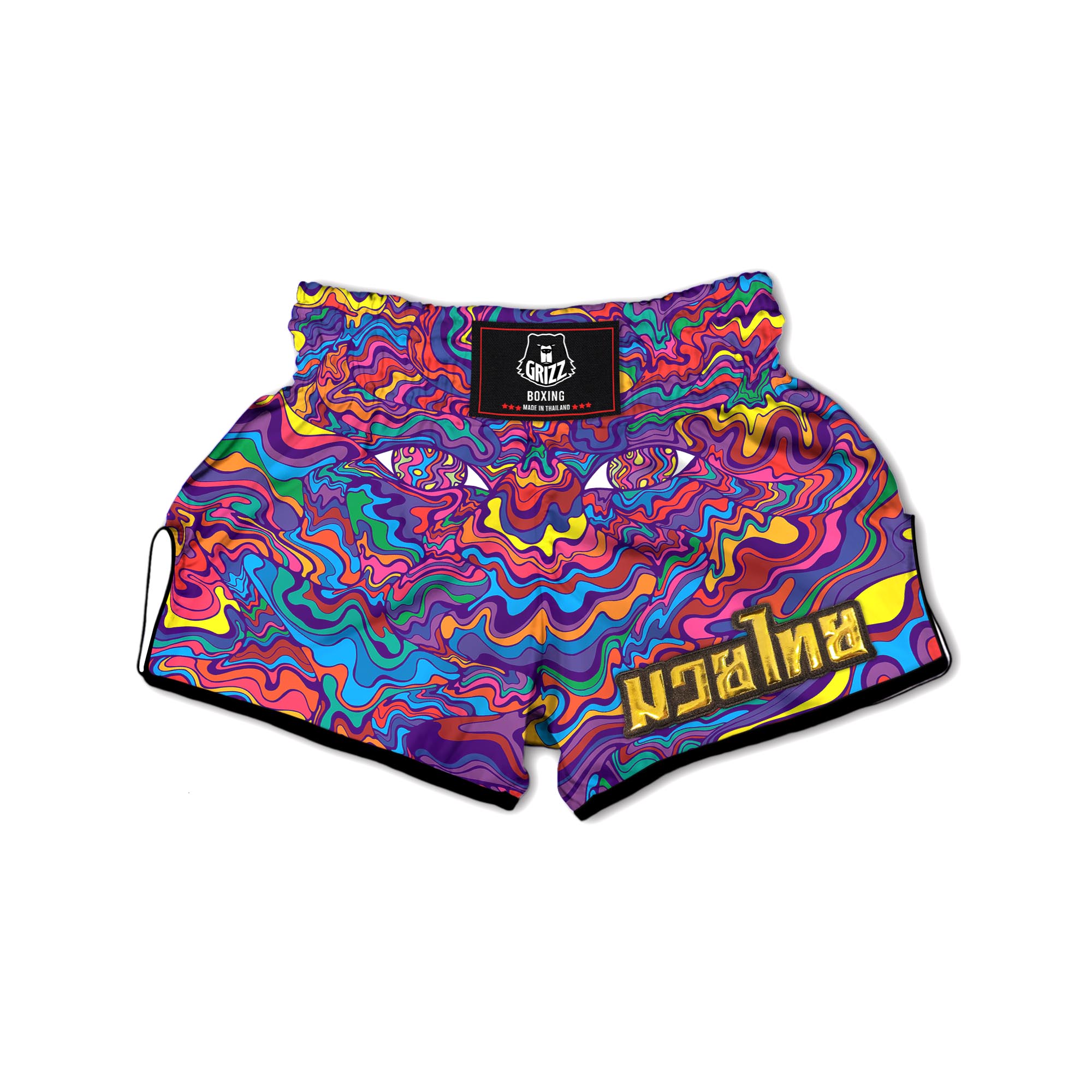 Psychedelic Face Muay Thai Boxing Shorts-grizzshop