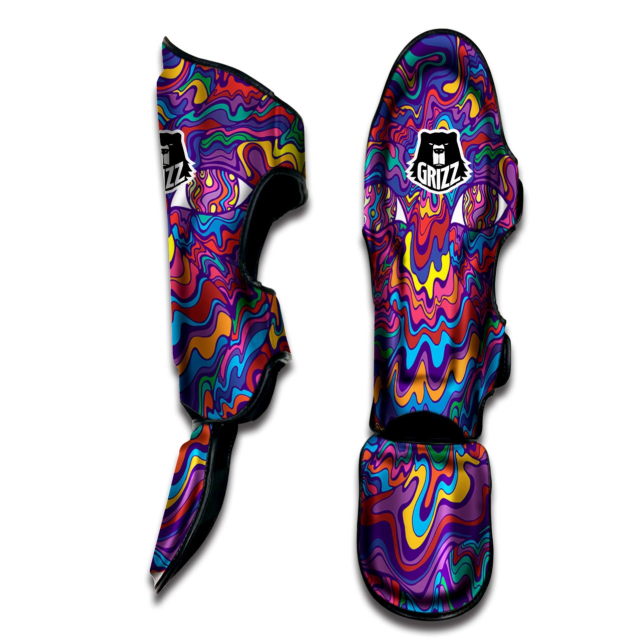 Psychedelic Face Muay Thai Shin Guard-grizzshop
