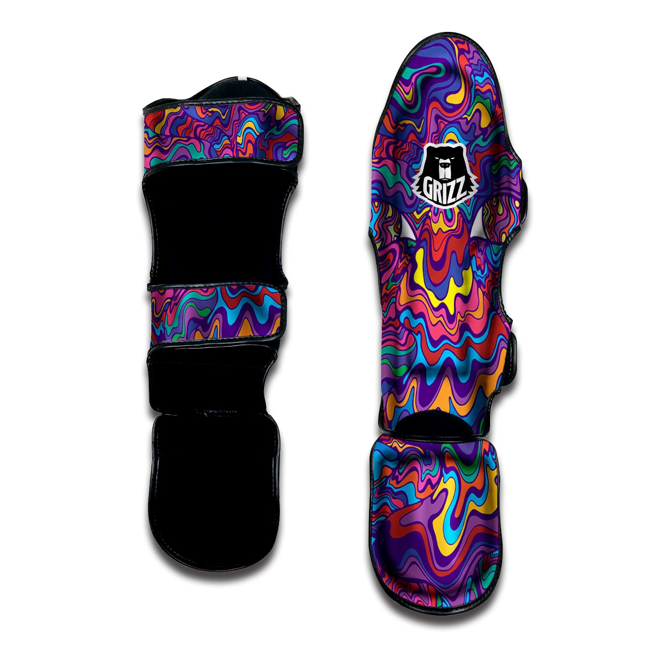 Psychedelic Face Muay Thai Shin Guard-grizzshop