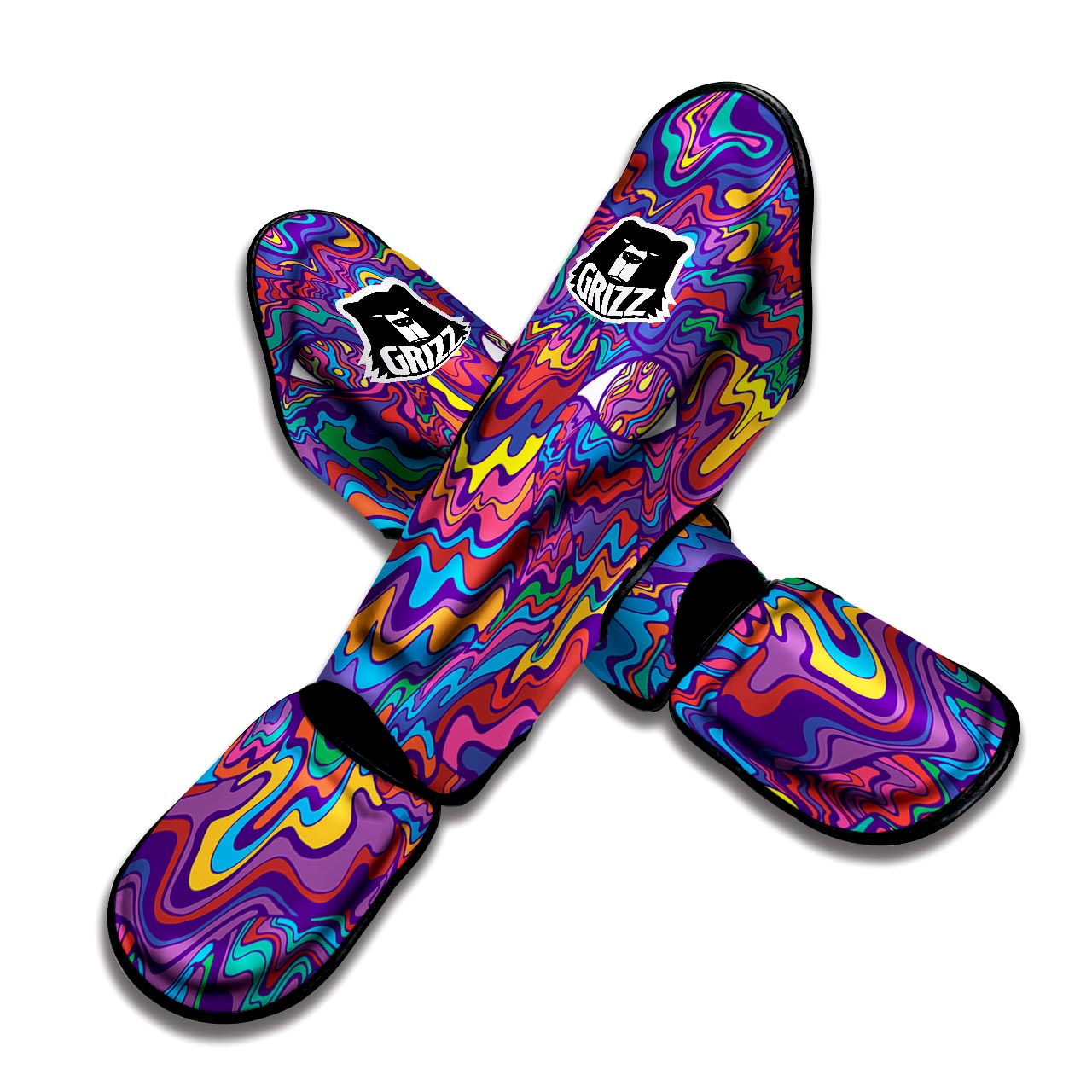 Psychedelic Face Muay Thai Shin Guard-grizzshop
