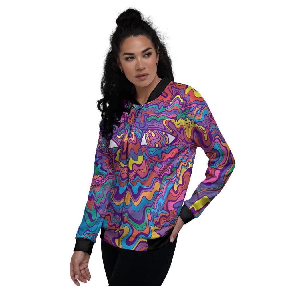 Psychedelic Face Women's Bomber Jacket-grizzshop