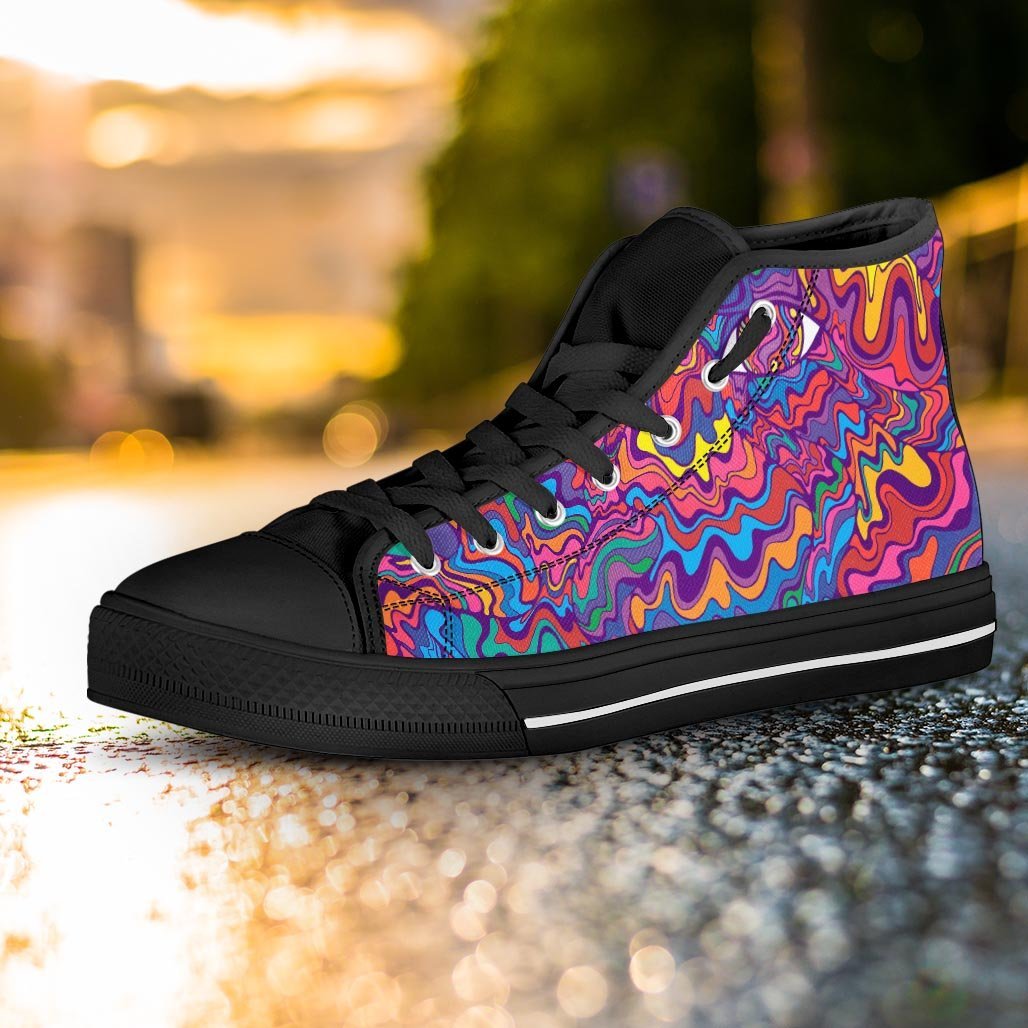 Psychedelic Face Women's High Top Shoes-grizzshop