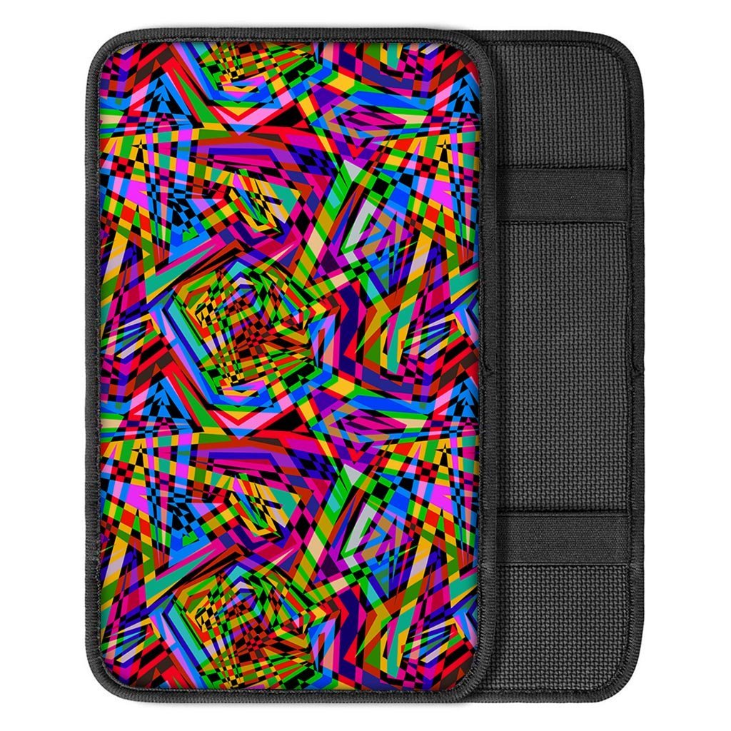 Psychedelic Geometric Multicolor Car Console Cover-grizzshop