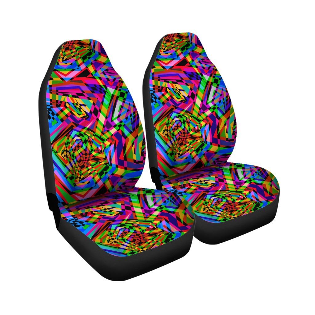 Psychedelic Geometric Multicolor Car Seat Covers-grizzshop