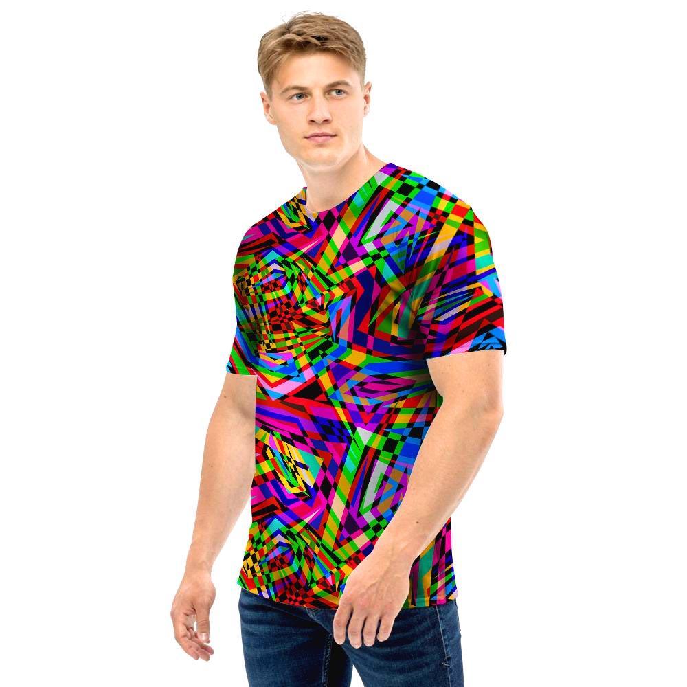 Psychedelic Geometric Multicolor Men T Shirt-grizzshop