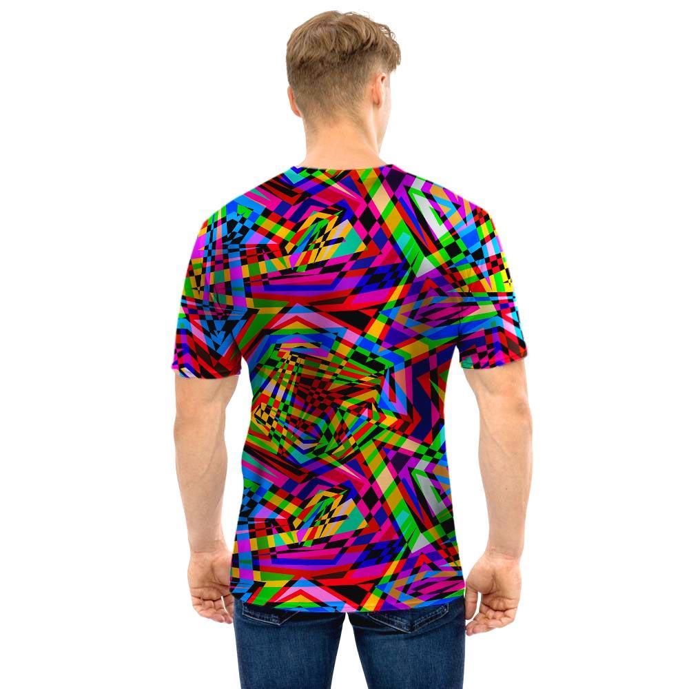 Psychedelic Geometric Multicolor Men T Shirt-grizzshop