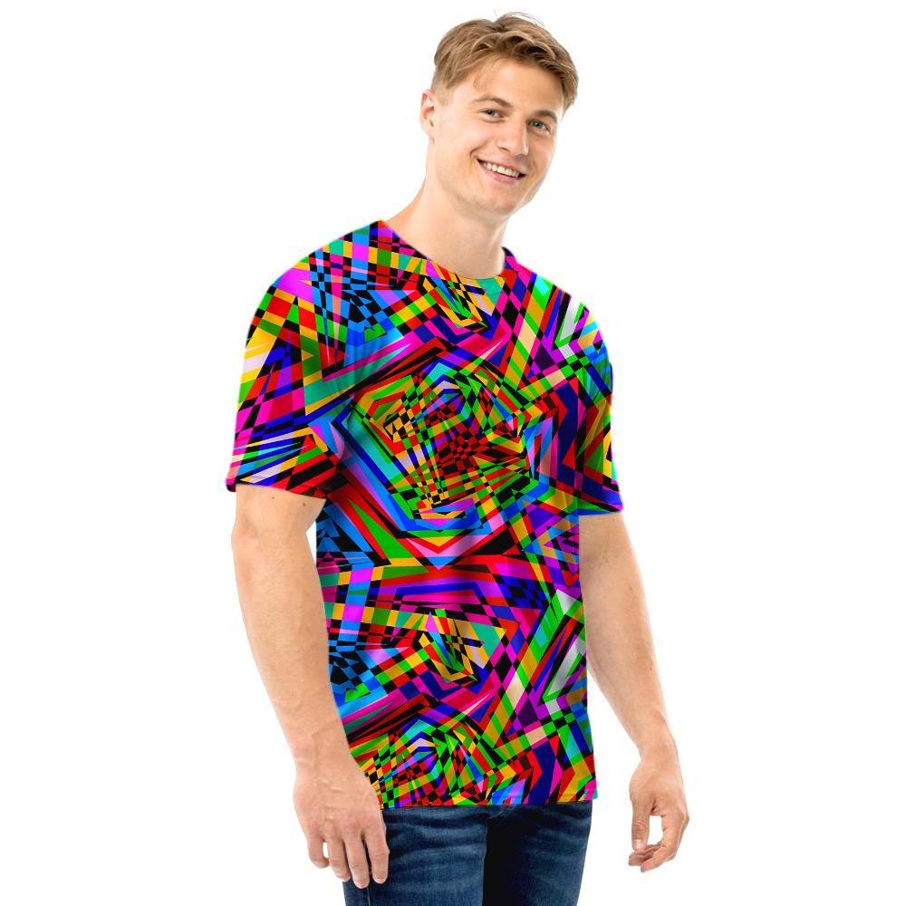 Psychedelic Geometric Multicolor Men T Shirt-grizzshop