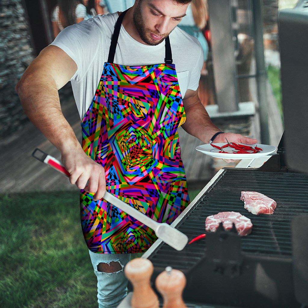 Psychedelic Geometric Multicolor Men's Apron-grizzshop