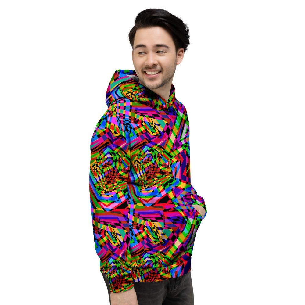 Psychedelic Geometric Multicolor Men's Hoodie-grizzshop