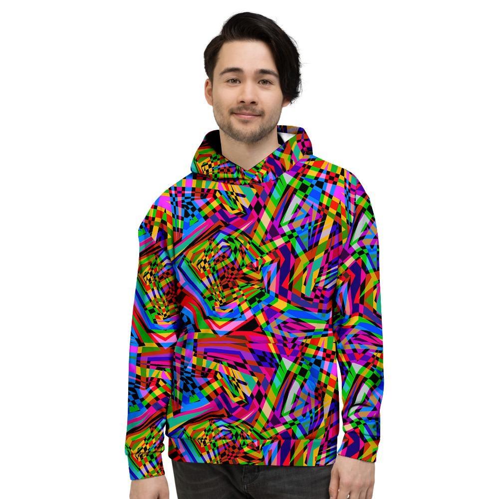 Psychedelic Geometric Multicolor Men's Hoodie-grizzshop