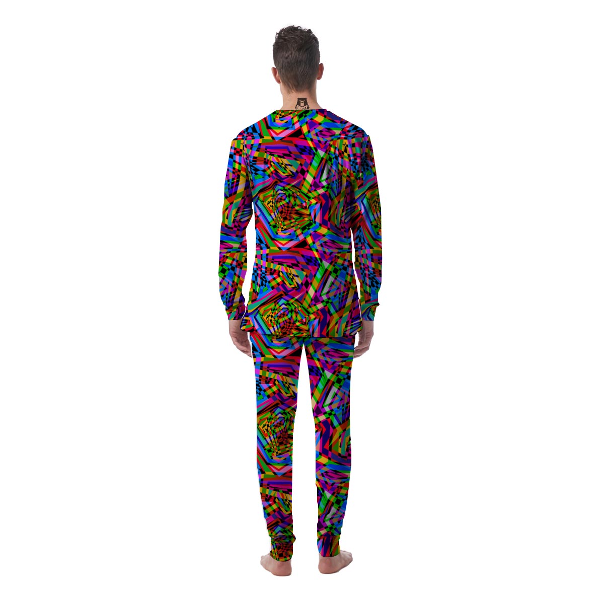 Psychedelic Geometric Multicolor Men's Pajamas-grizzshop