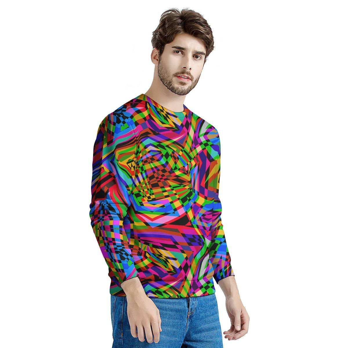 Psychedelic Geometric Multicolor Men's Sweatshirt-grizzshop