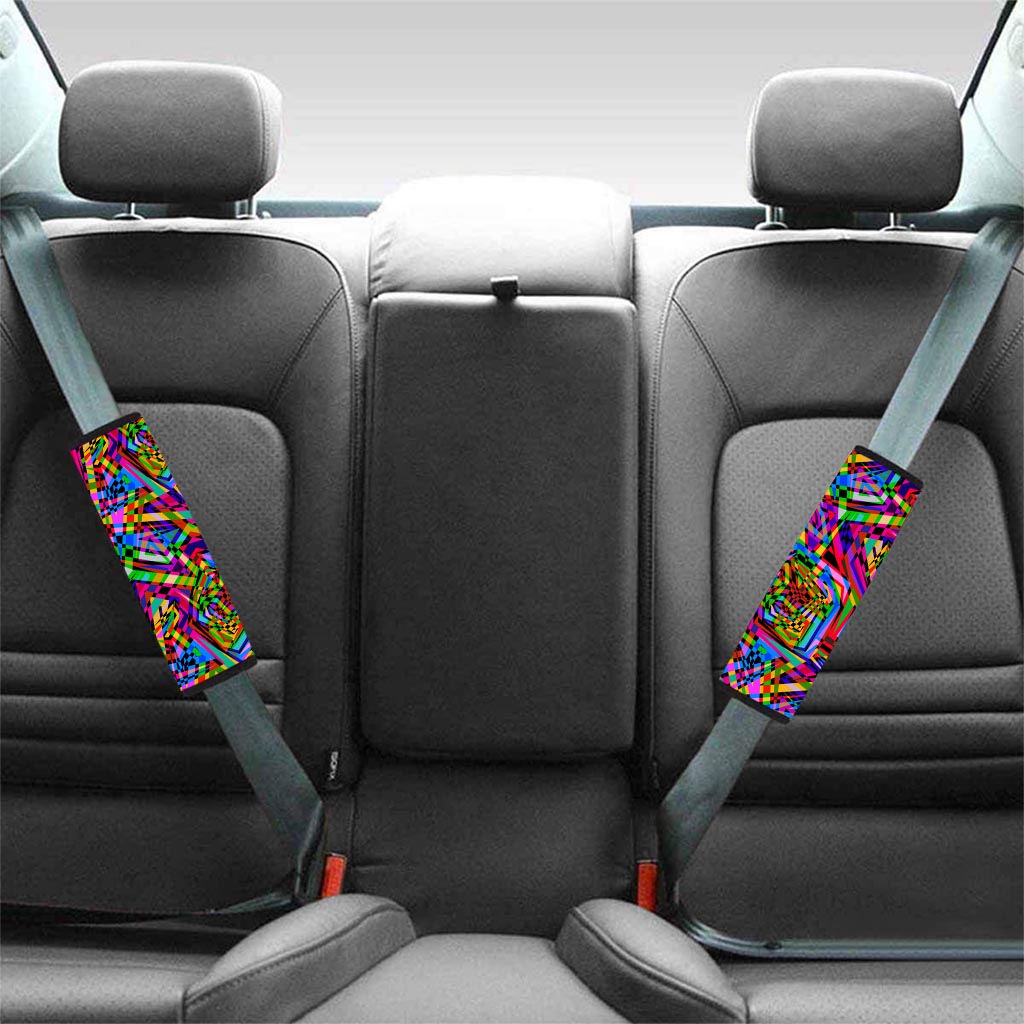 Psychedelic Geometric Multicolor Seat Belt Cover-grizzshop