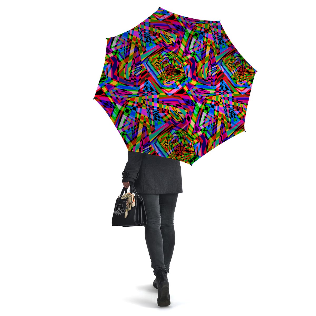 Psychedelic Geometric Multicolor Umbrella-grizzshop